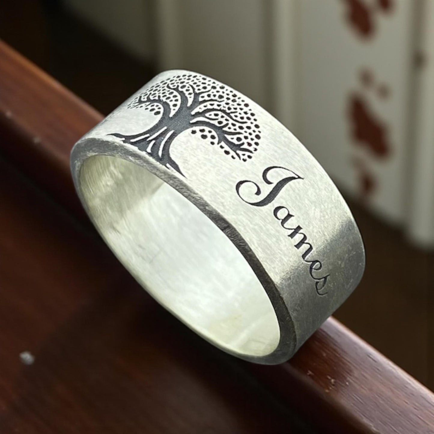 Personalized Tree of Life Ring – Custom Name Engraved 925 Silver Family Band for Men and Women – Handmade by Cousinjewellry