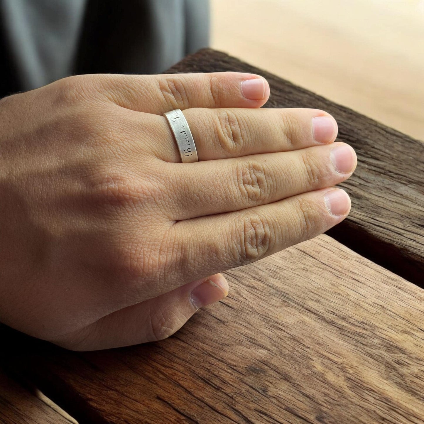 Custom Sterling Silver Name Ring – Personalized Engraved Band with Inside Message, Handmade 925 Ring for Women, Anniversary Gift Jewelry