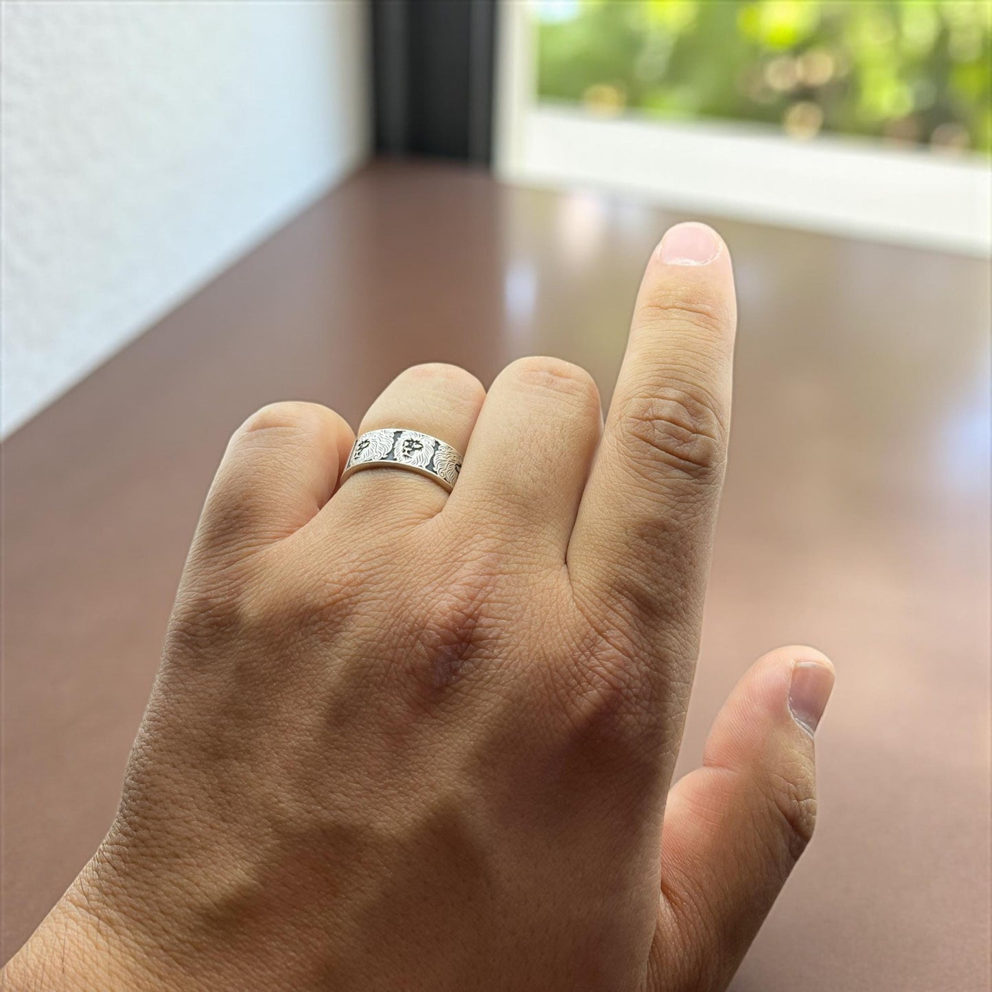 Lion Head Silver Ring – Bold Engraved 925 Sterling Band with Regal Design for Men and Women – Handmade by Cousinjewellry