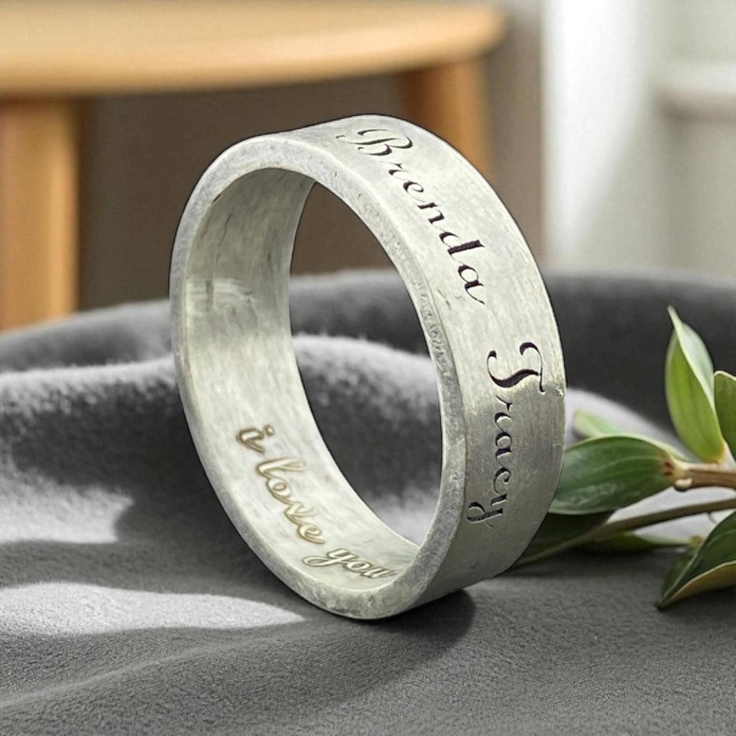 Custom Sterling Silver Name Ring – Personalized Engraved Band with Inside Message, Handmade 925 Ring for Women, Anniversary Gift Jewelry